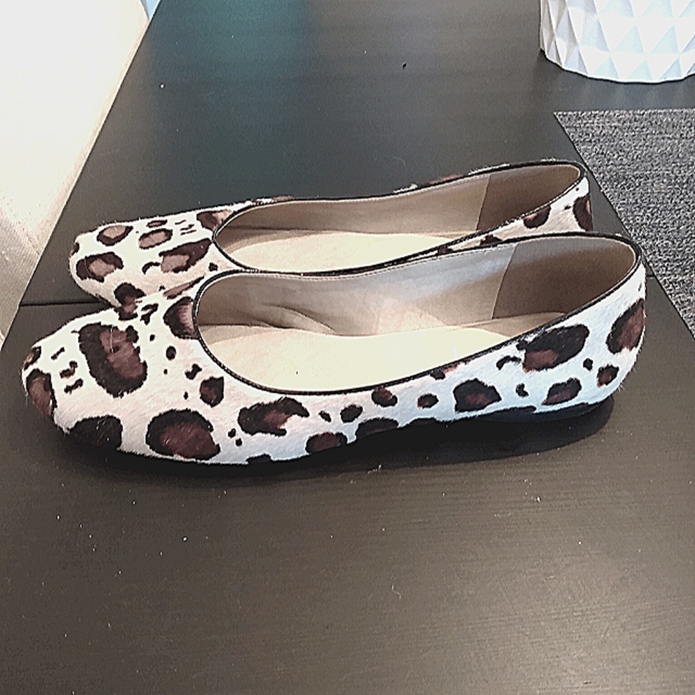 French Sole/New York leopard calf hair ballet flats size 11
